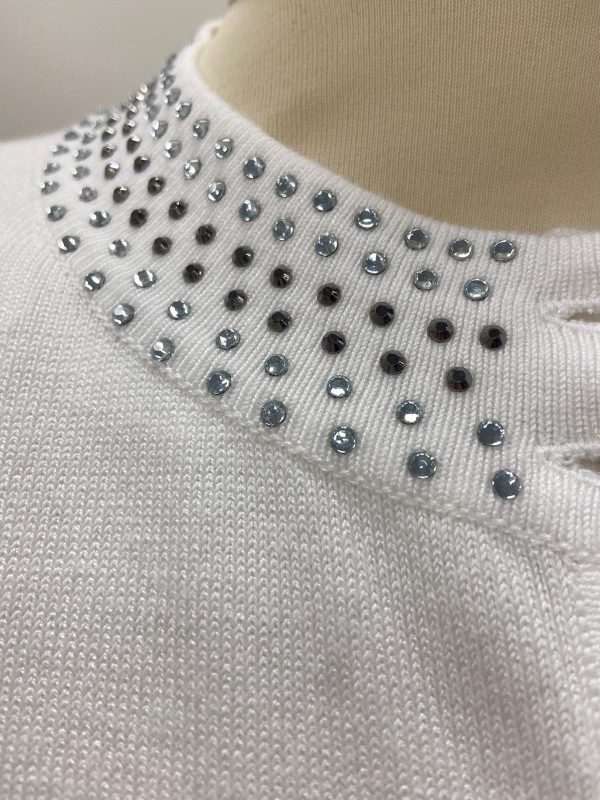 Paramour Sequin Trim Cardigan Cream - Image 2