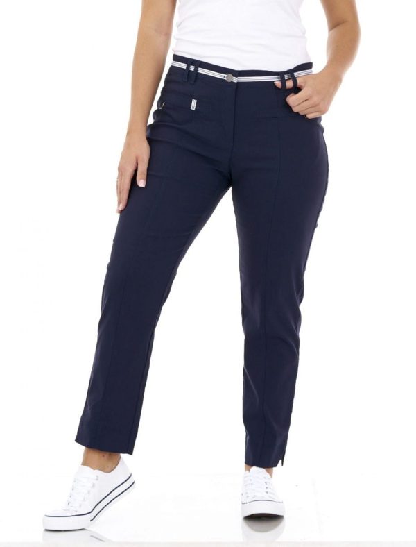 Pinns Ankle Grazer bengaline trousers navy