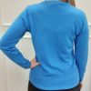 Paramour Shoulder Button Detail Plain Jumper Blue - Image 2