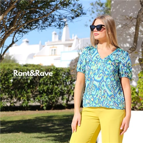 Rant & Rave Rose Top Blue