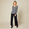 Emreco Abstract Print Long Sleeve Top Black - Image 2