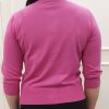 Paramour Button 3/4 Sleeve Cardigan Cerise - Image 2