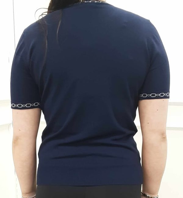 Paramour Pearl V Neck Jumper Navy - Image 2