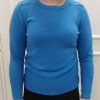Paramour Shoulder Button Detail Plain Jumper Blue - Image 4