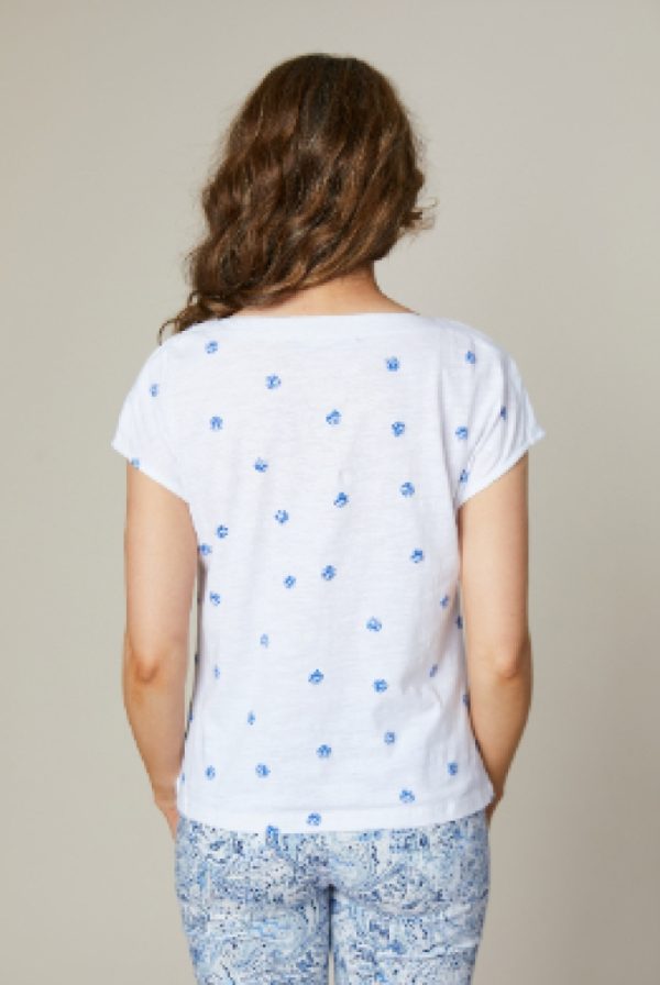 Jessica Graaf Ladies Flower Detail Tee White - Image 3