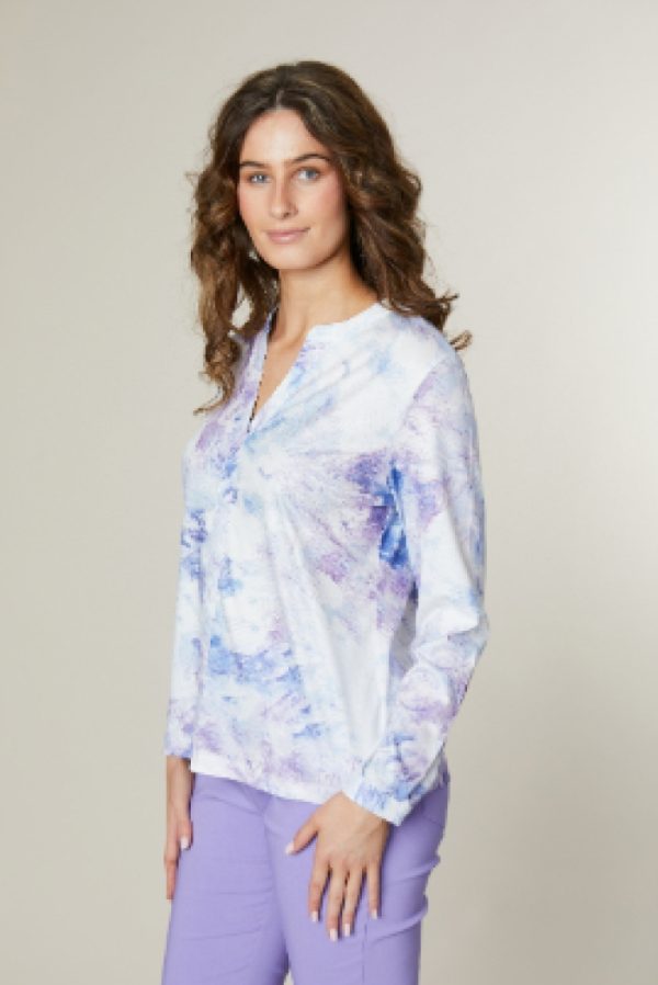 Jessica Graaf Pastel Print V Neck Long Sleeve Top - Image 2