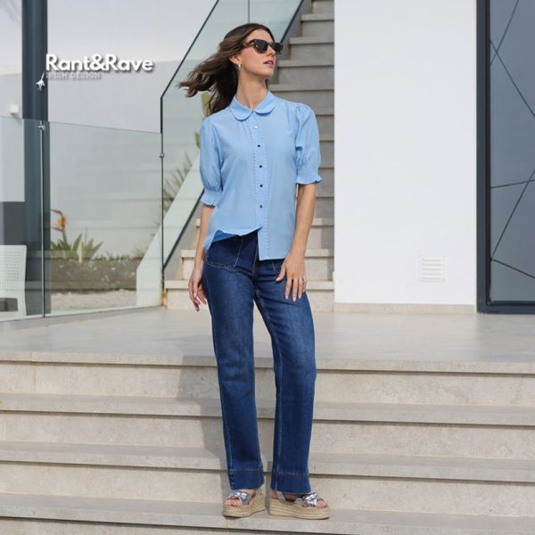 Rant & Rave Gabrielle Shirt Blue - Image 2