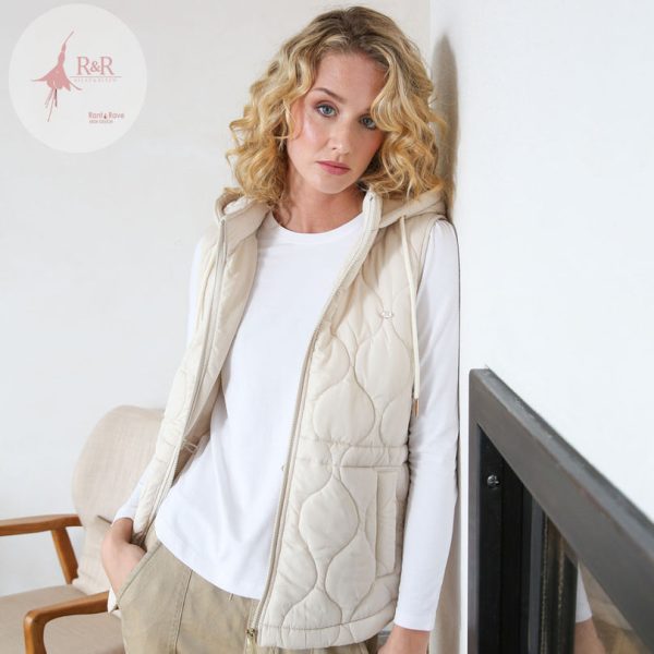 Relax & Renew Denise Quilted Gilet Cream - Image 2