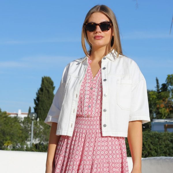 Rant & Rave Caryn SP Crop Jacket White