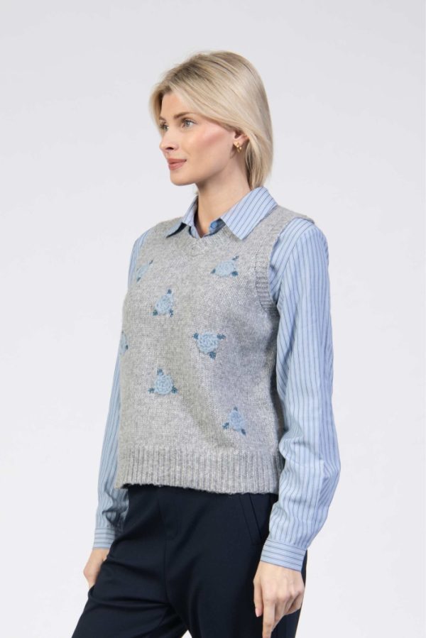 Jessica Graaf Tank Top With Blouse Inset Grey - Image 2