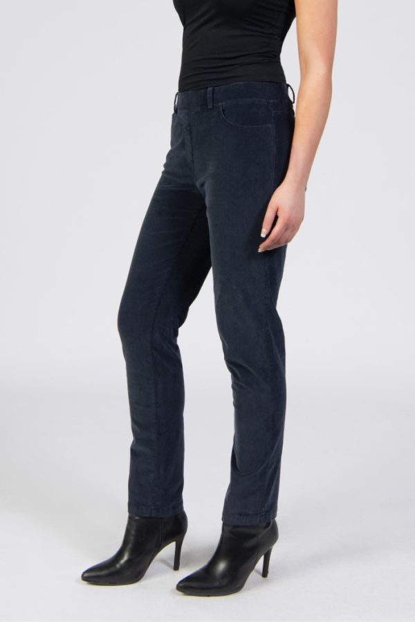 Jessica Graaf Elastic Waist Cord Trousers Navy - Image 2