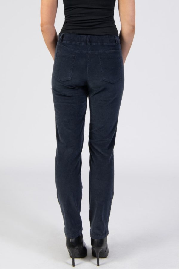Jessica Graaf Elastic Waist Cord Trousers Navy - Image 3