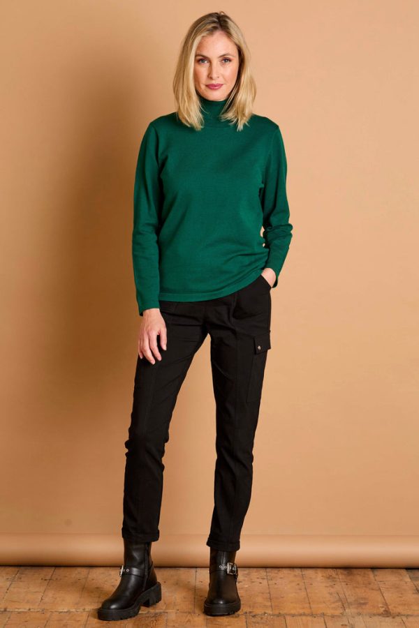 Emreco Basic Roll Neck Jumper Forest Green - Image 2