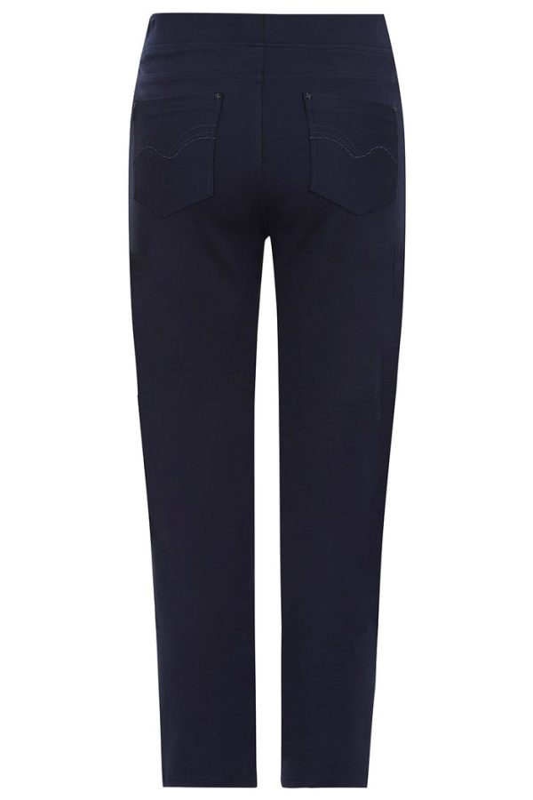 Emreco Ponte Jean Style Stretch Trousers Navy - Image 2