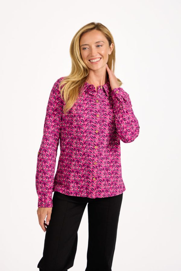 Mudflower Paisley Print Jersey Long Sleeve Top Mag