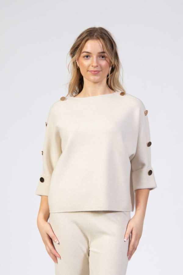 Jessica Graaf Slash Neck Soft Knit Cream