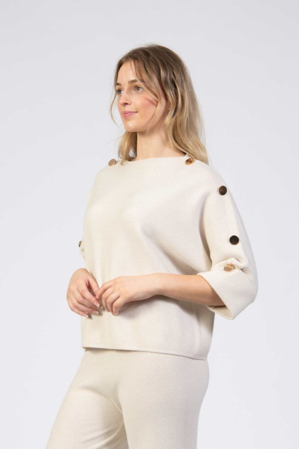 Jessica Graaf Slash Neck Soft Knit Cream - Image 2