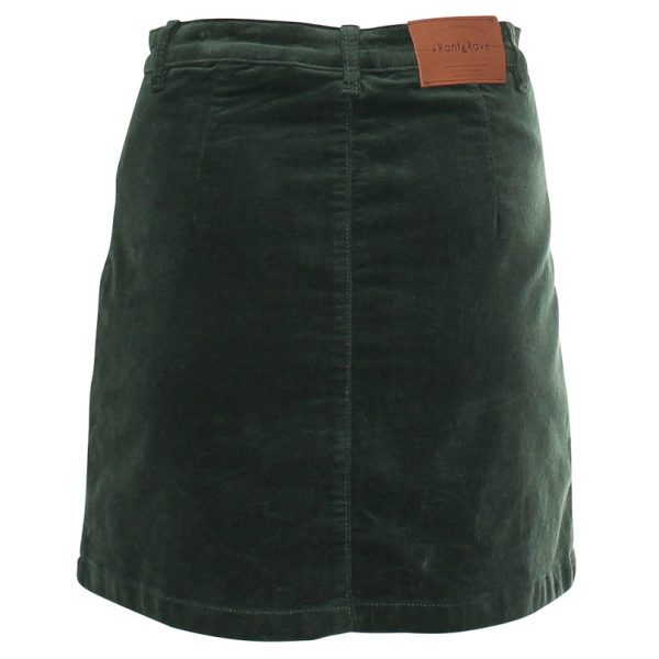 Rant & Rave Ora Cord Skirt Green - Image 4