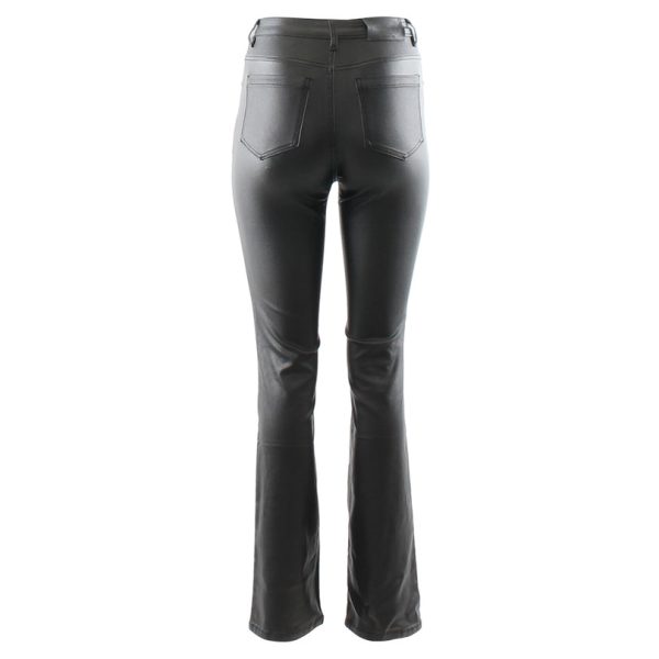 Rant & Rave Trudy Bootcut Leatherette Jean Black - Image 4