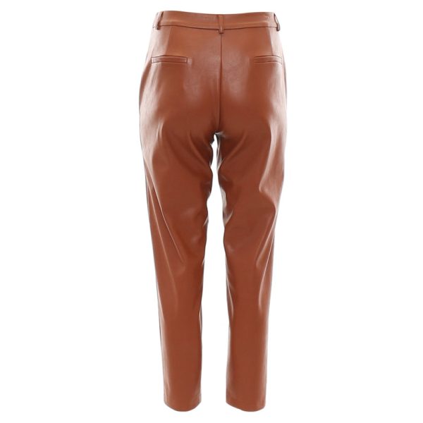 Rant & Rave Lina SP Faux Leather Trousers Tan - Image 4