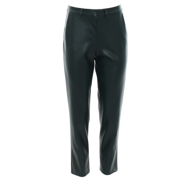 Rant & Rave Lina SP Faux Leather Trousers Green - Image 3