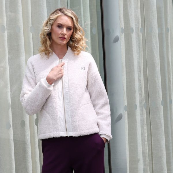 Relax & Renew Heidi SP Borg Bomber Jacket Cream