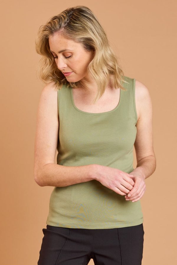 Emerco Square Neck Vest Top Green