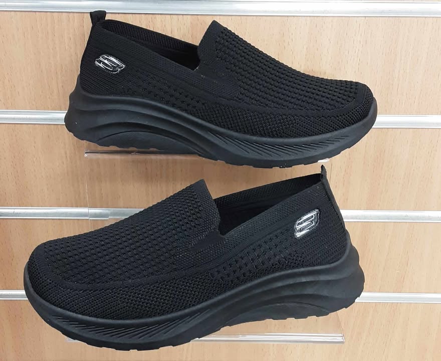 Ladies Soft Slip On Trainer Black - Image 2