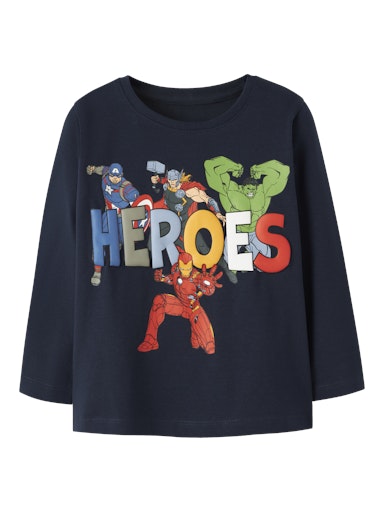 Name It Marvel Heroes L/S Top Navy