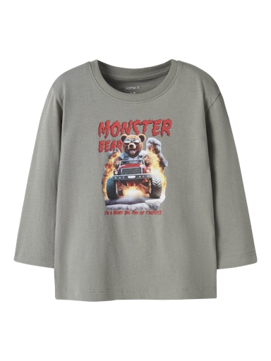 Name It Voto Monster Bear LS Reg Top Shadow