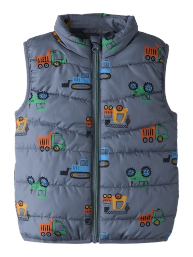 Name It Digger Print Body Warmer Grey