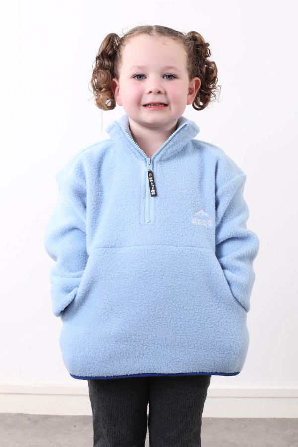 Usco Kids Sky Blue Half Zip Fleece Blue