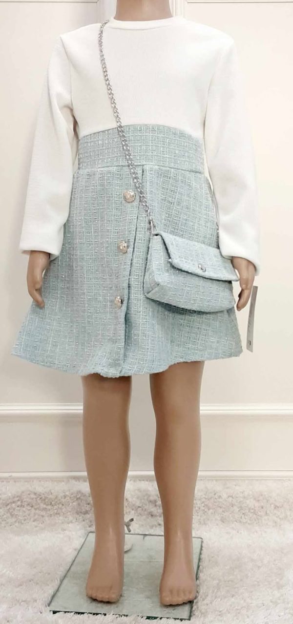 Girls Blue Sparkle Skirt 2pce Dress Set