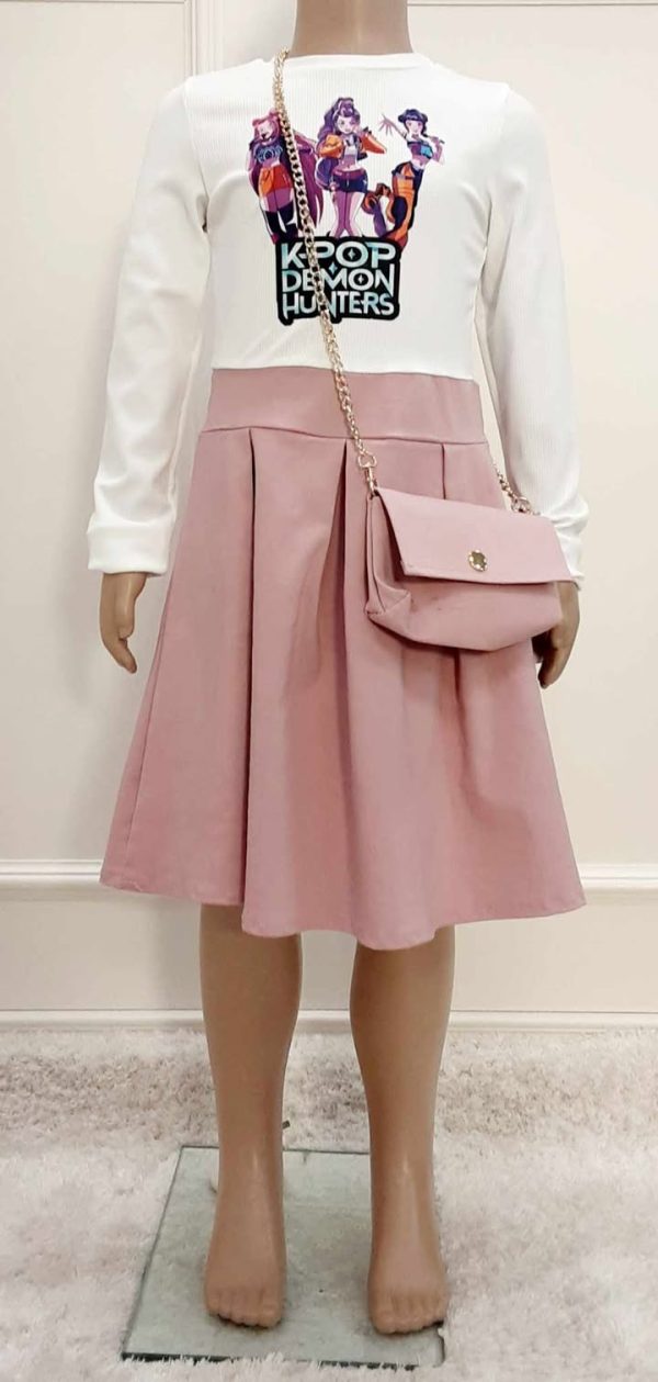Girls K-Pop Demon Hunters 2pce Dress & Bag Set Pin