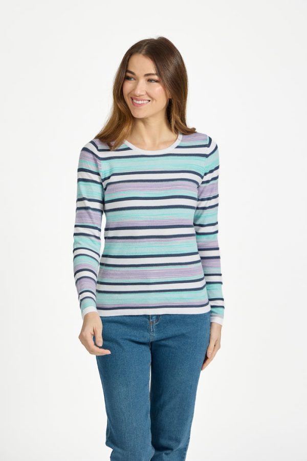 Mudflower Space Dye Stripe L/S Top Lilac