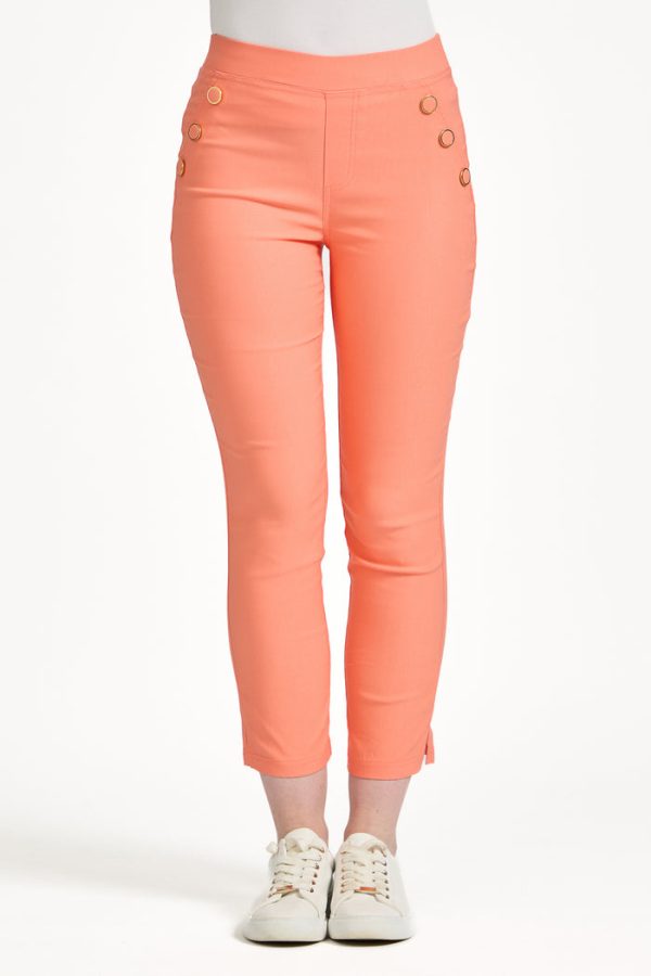 Mudflower Bengaline Button Hem Detail Pull On Trou