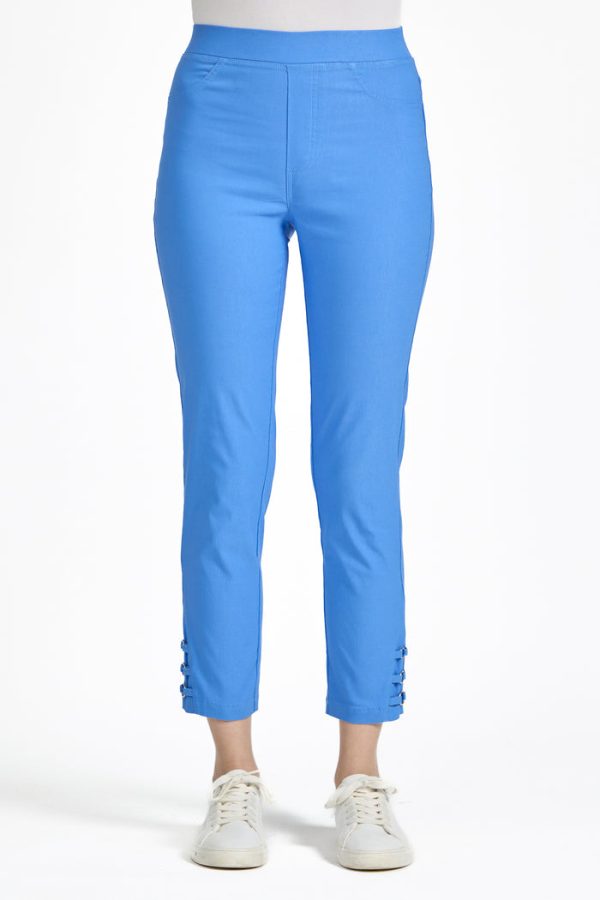 Mudflower Bengaline Button Hem Pull On Trousers Bl