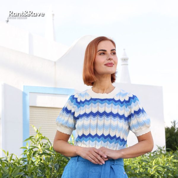 Rant & Rave Mavis Short Sleeve Jumper Blue