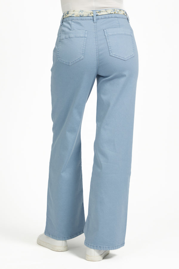 Mudflower Cargo Scarf Belt Trousers Blue - Image 3