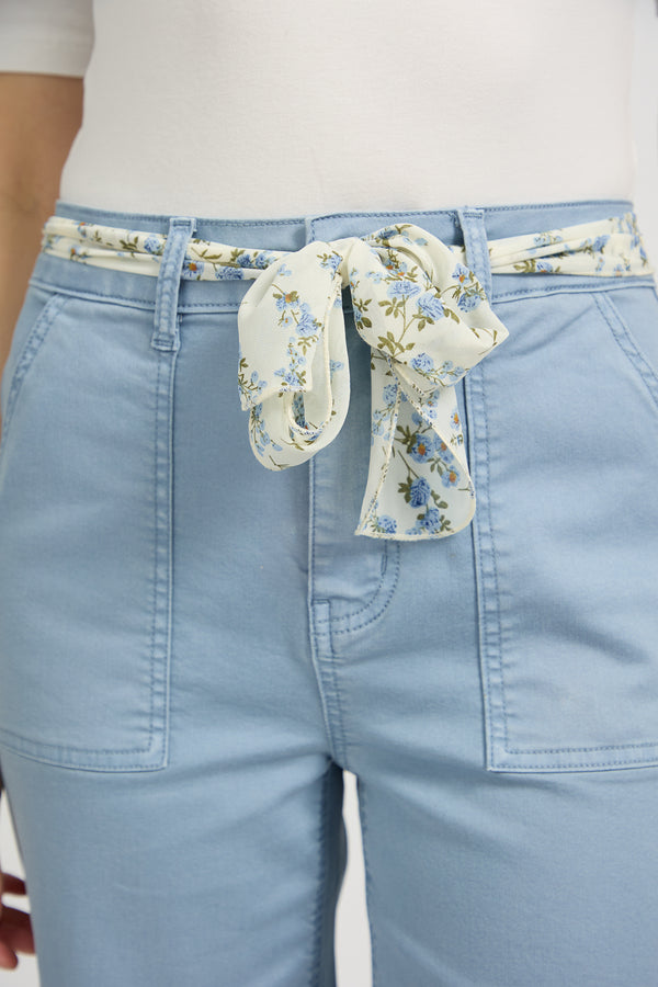 Mudflower Cargo Scarf Belt Trousers Blue - Image 4