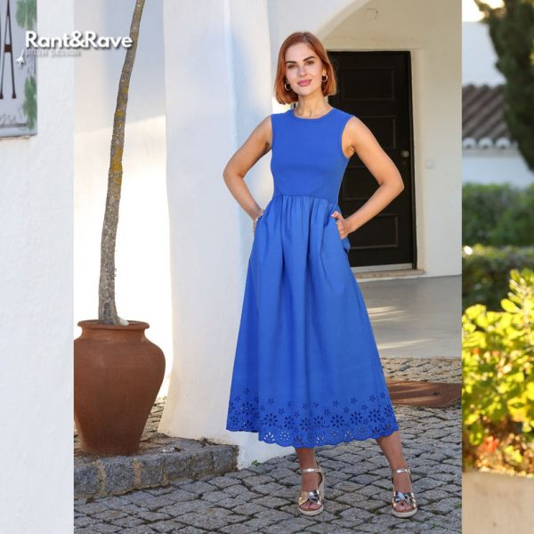 Rant & Rave Carmen Dress Cobalt Blue