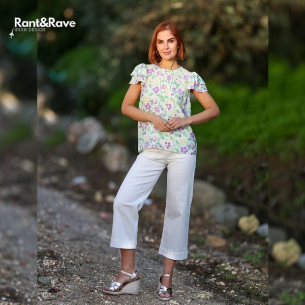 Rant & Rave Enid Crop Wide Leg Soft White