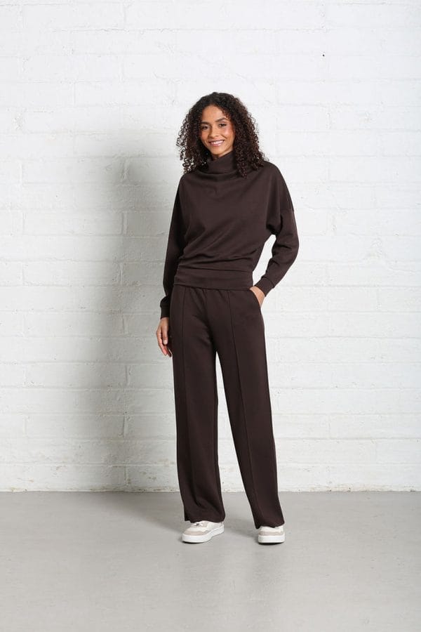 Relax & Renew Sable Cowl Neck Chocolate Brown